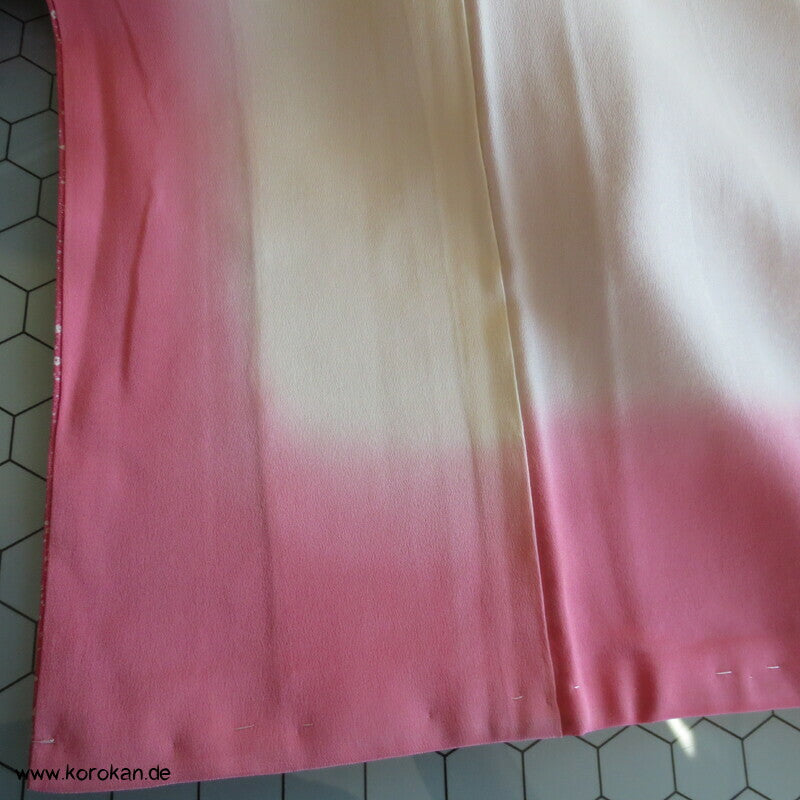 gedeckt pinkiger Päonien Seidencrepe Homongi Kimono