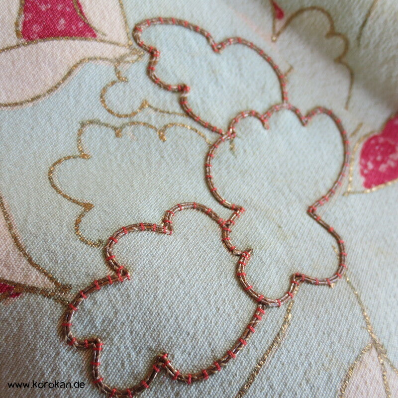 gedeckt pinkiger Päonien Seidencrepe Homongi Kimono