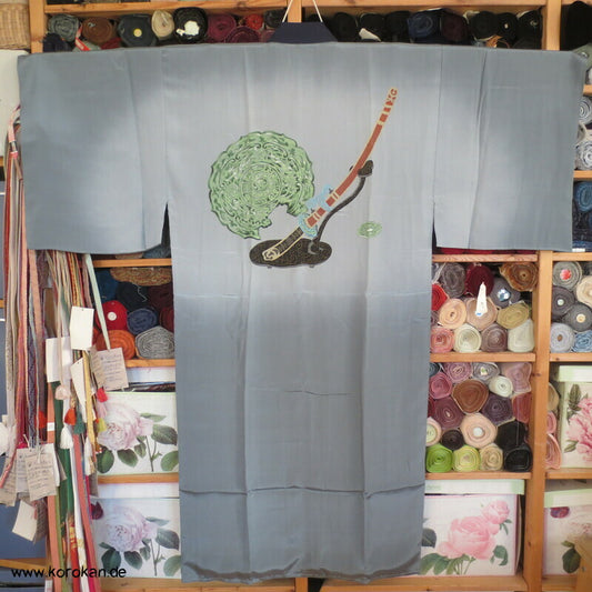 Katana Schwert und Spiegel Juban Unterkimono, Seide