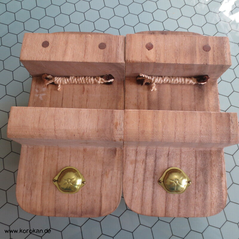 Vintage ungetragene Geta - leichtes Holz, braunes Samt Riemen