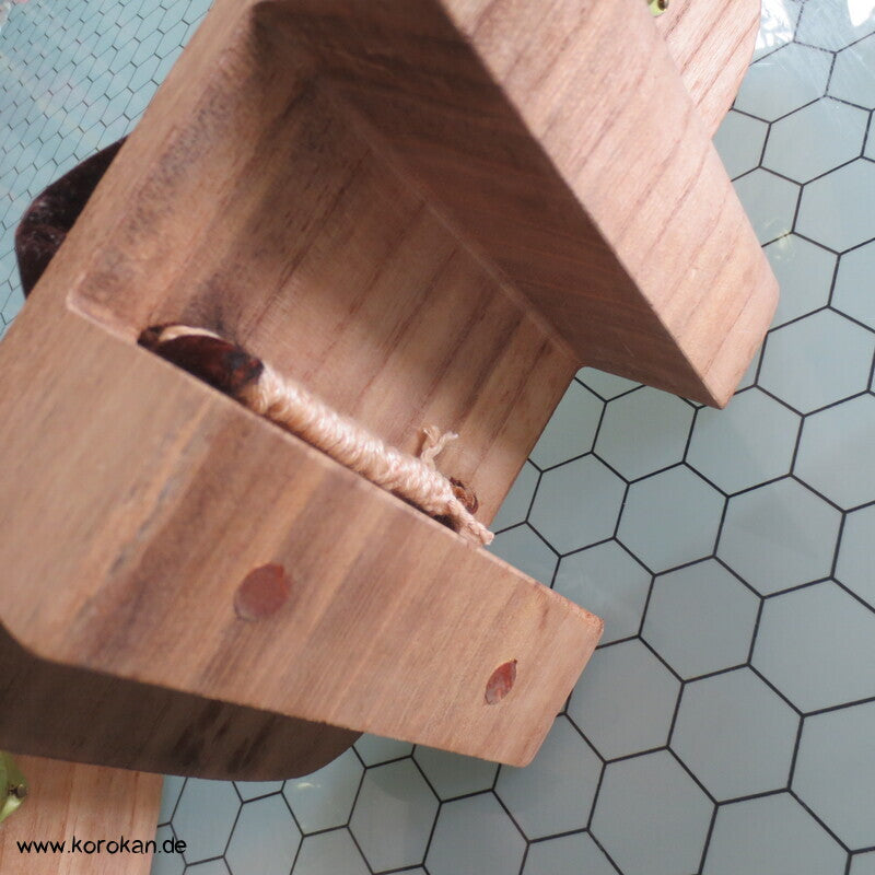 Vintage ungetragene Geta - leichtes Holz, braunes Samt Riemen
