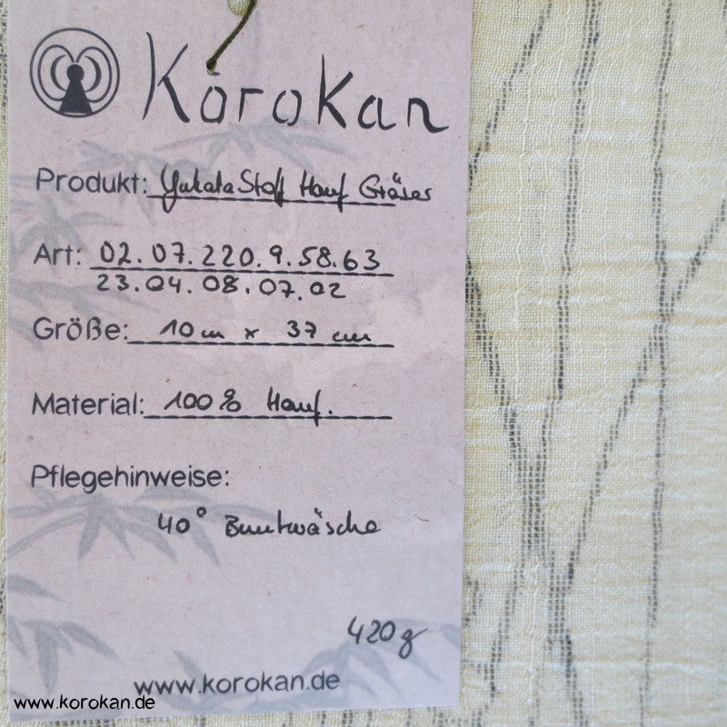 Gräser, Blüten Druck Kasuri Yukata Hanf Stoff