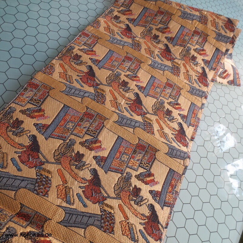 japanischer Stoffladen Nagoya Obi Kimonogürtel Seidenbrokat
