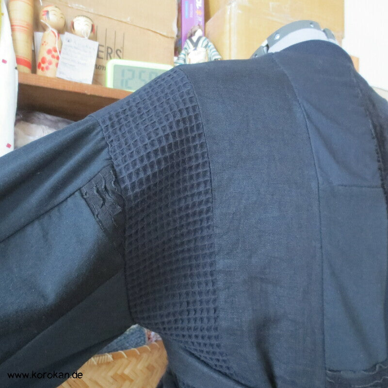 Das Abnehm Kleid - schwarzes Patchwork Bindebänder