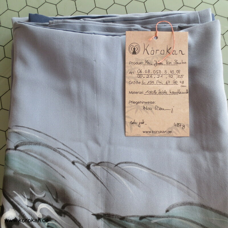 springender Koi Juban Unterkimono, japanische feine Seide