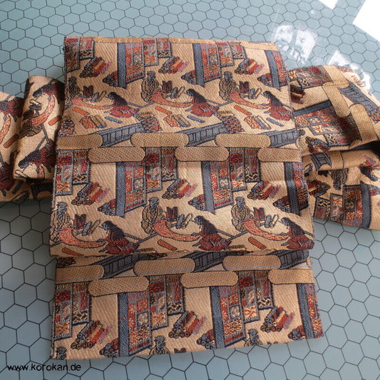 japanischer Stoffladen Nagoya Obi Kimonogürtel Seidenbrokat