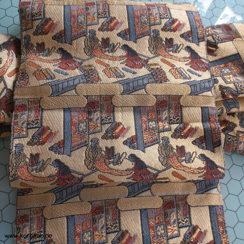 japanischer Stoffladen Nagoya Obi Kimonogürtel Seidenbrokat