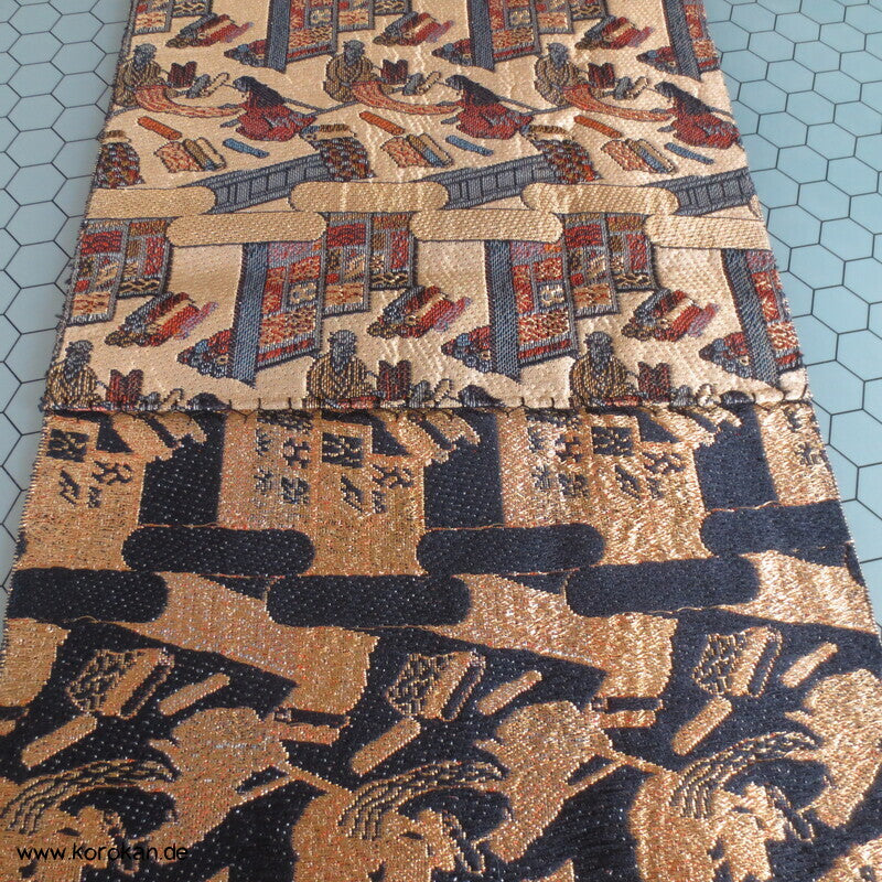 japanischer Stoffladen Nagoya Obi Kimonogürtel Seidenbrokat