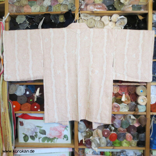 Full Shibori Blätterstreifen Seiden Haori Kimono Jacke