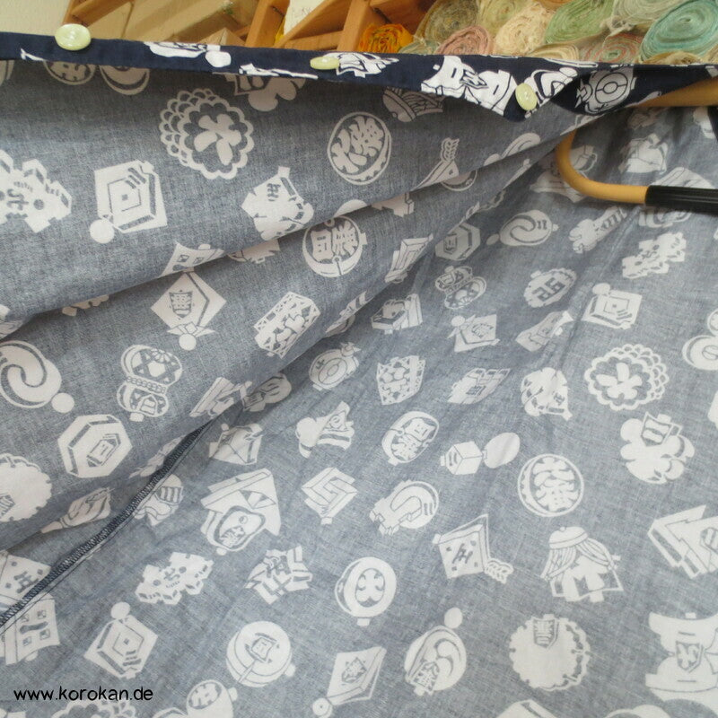 Koikuchi - Karpfenmaul Hemd aus Yukata Stoff