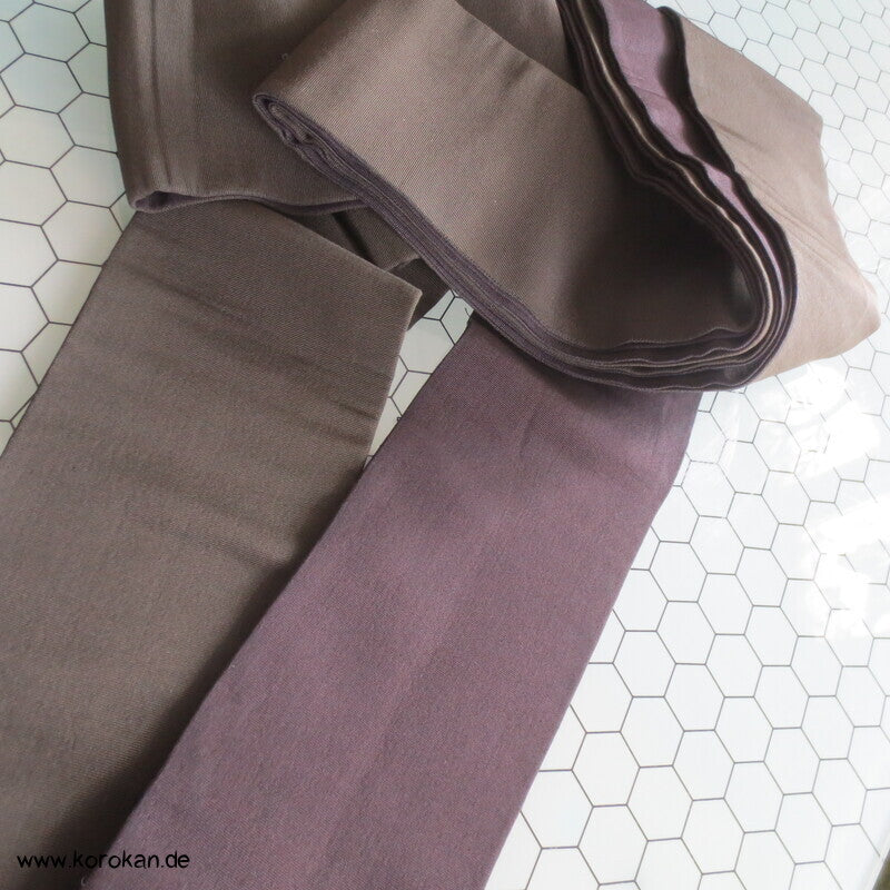 Kaku Seiden Obi Kimono Gürtel Rips, oliv - schwarz