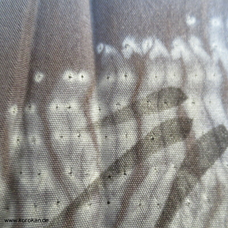 Spatzen und Bambus auf Shibori Fächern Juban Unter - Kimono