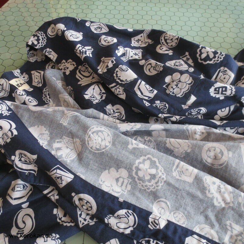 Koikuchi - Karpfenmaul Hemd aus Yukata Stoff