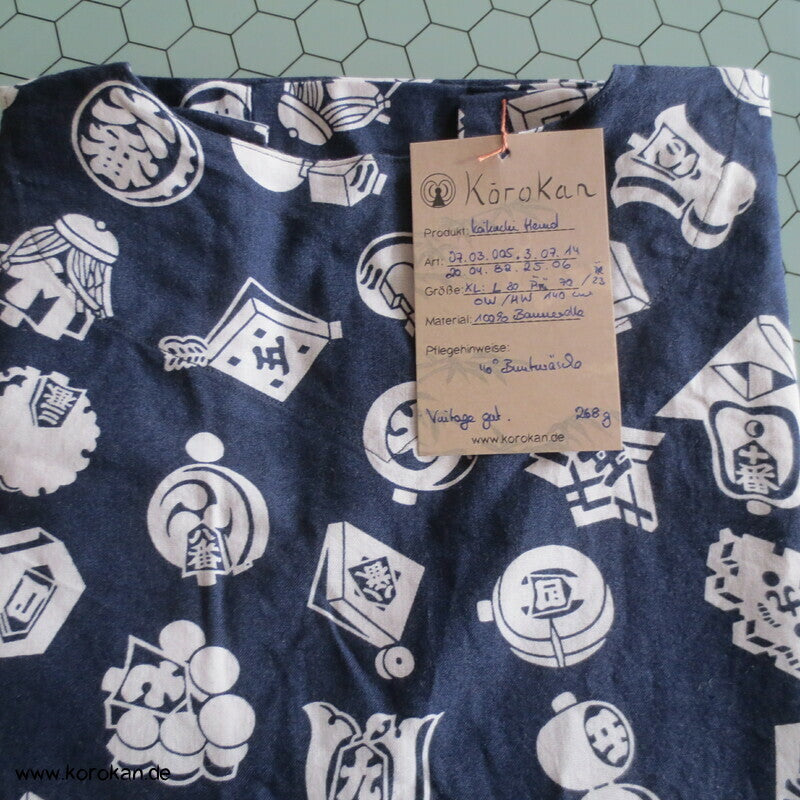 Koikuchi - Karpfenmaul Hemd aus Yukata Stoff