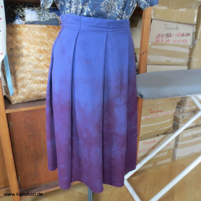 loser Baumwoll Faltenrock mit Farbverlauf blau - violett