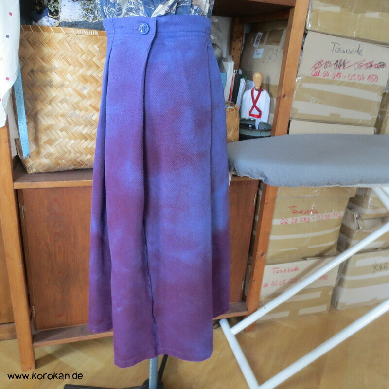 loser Baumwoll Faltenrock mit Farbverlauf blau - violett