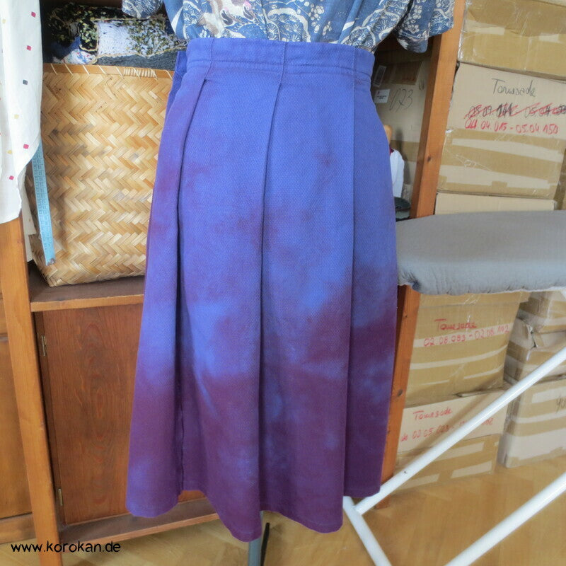 loser Baumwoll Faltenrock mit Farbverlauf blau - violett