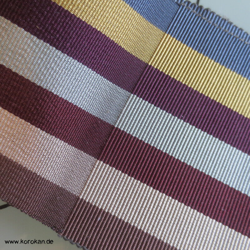 Kaku Obi / Datejime Seiden Kimono Gürtel gestreift, gedeckte Farben