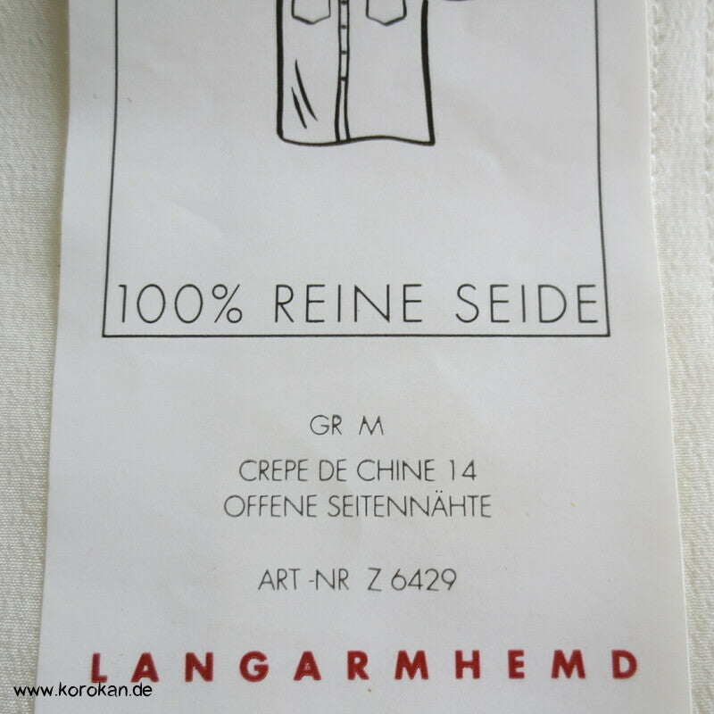 Crepe de Chine Seidenhemd natur , langarm