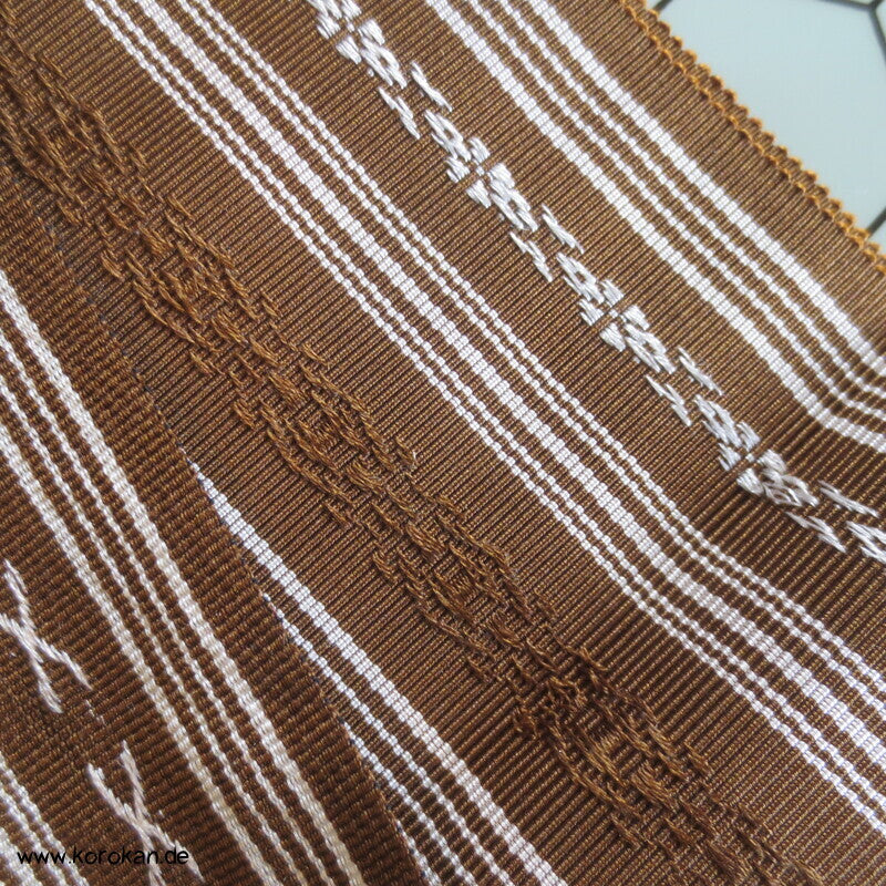 Kaku Obi / Datejime Seiden Kimono Gürtel Hakata braun