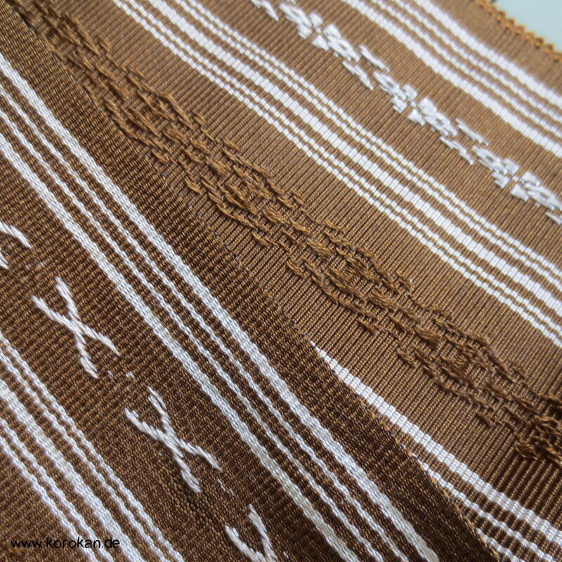 Kaku Obi / Datejime Seiden Kimono Gürtel Hakata braun