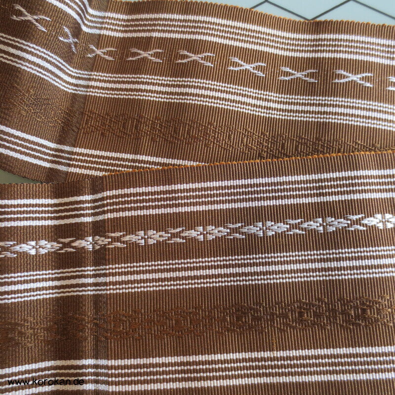 Kaku Obi / Datejime Seiden Kimono Gürtel Hakata braun