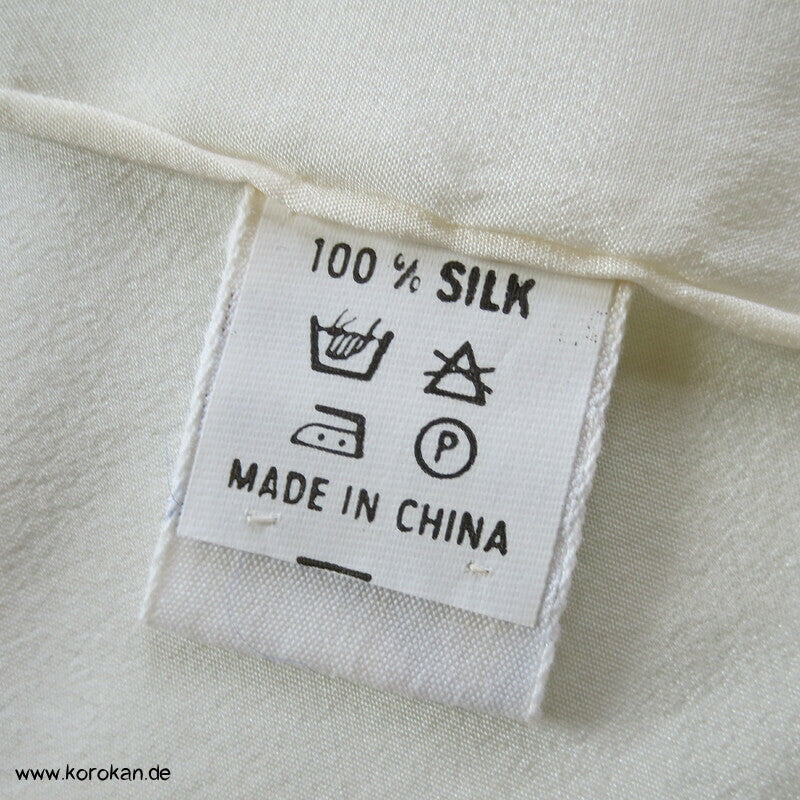 Karrée Seidentuch Crepe de Chine natur handrolliert