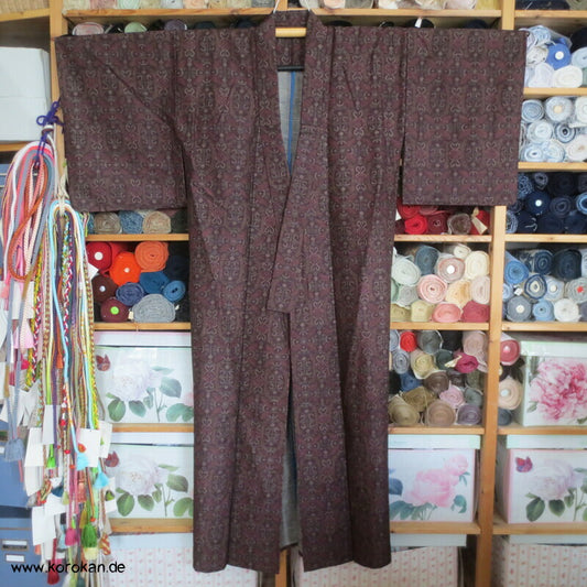Oshima Muster Druck Hitoe Kimono