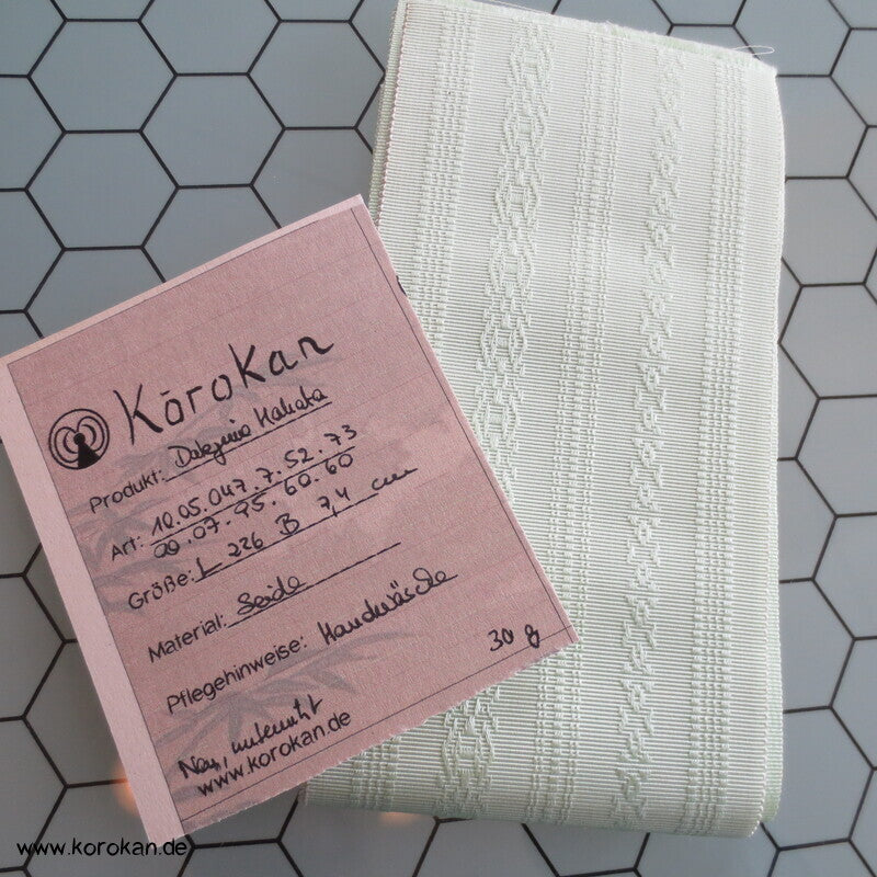 Hakata Streifen Date Jime Obi für Juban jadegrün