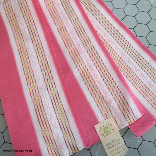 rosa hell Streifen und Muster Seidenrips, Date Jime Obi für Juban