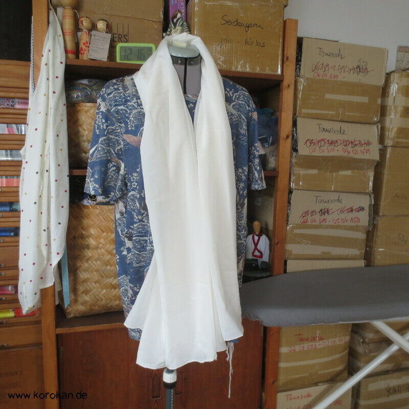Sarong Seidentuch Crepe de Chine natur handrolliert