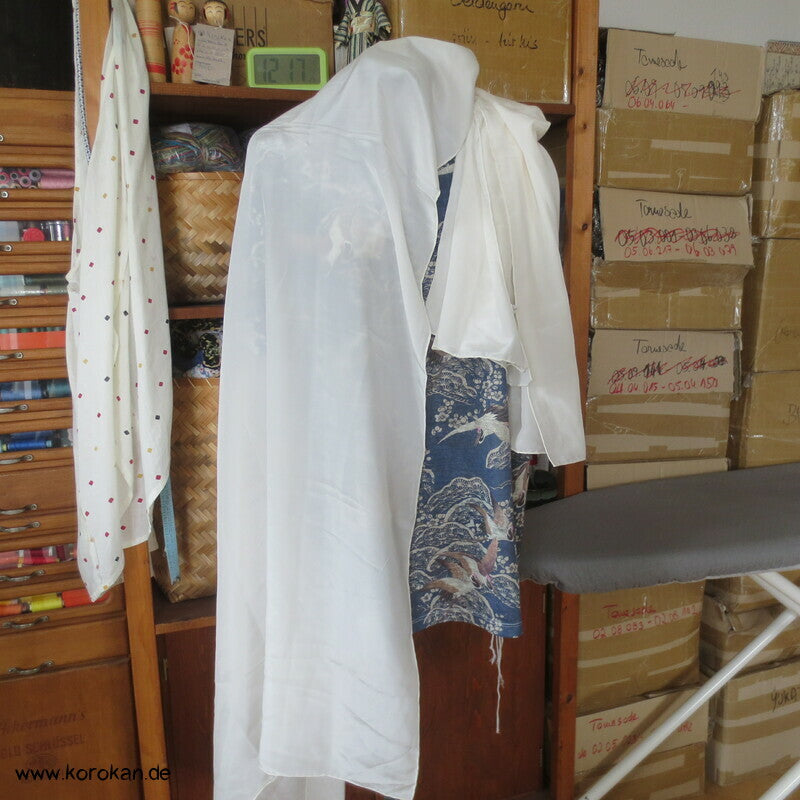 Sarong Seidentuch Crepe de Chine natur handrolliert