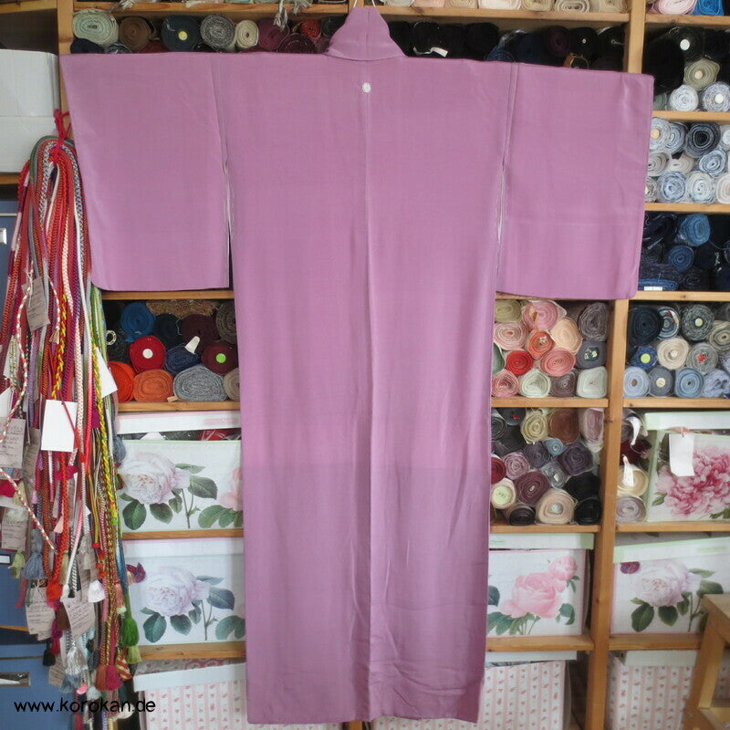 fliederrosa Chirimen Crepe Seide Iromuji Kimono