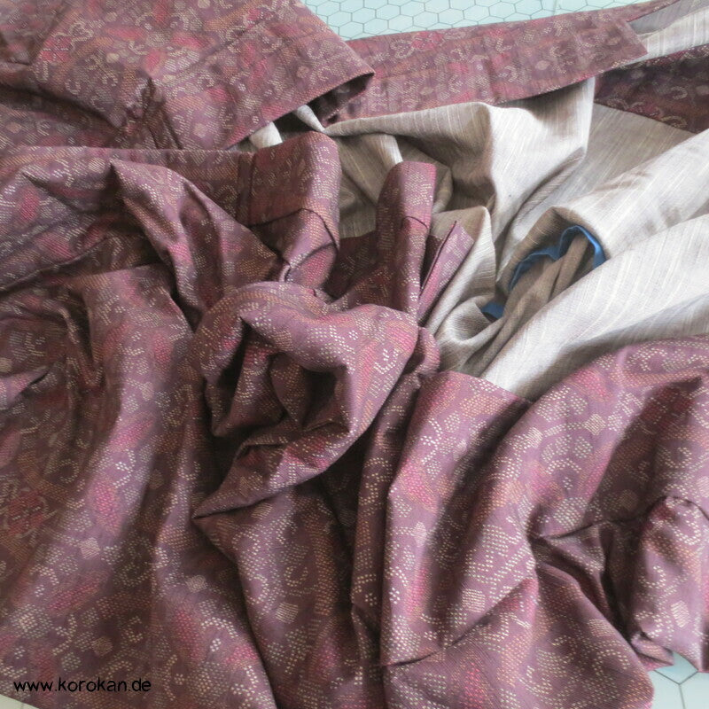 Oshima Muster Druck Hitoe Kimono