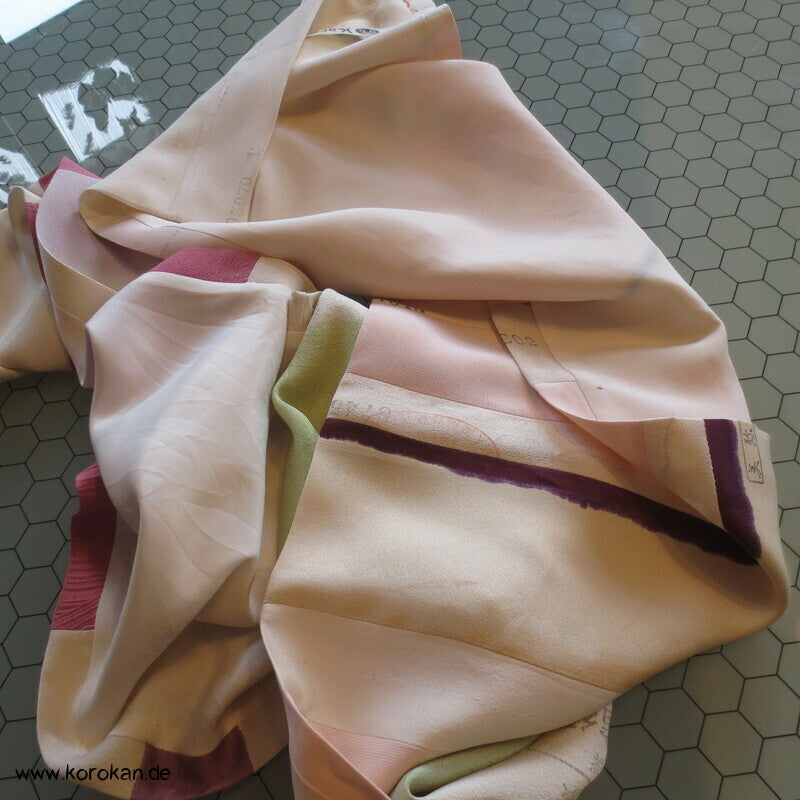 Patchwork Upcycling japanische Kimono Seiden Endstücke Schal