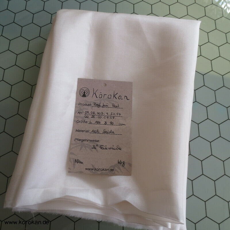 weiß natur uni Pongé Futterseide Reststück