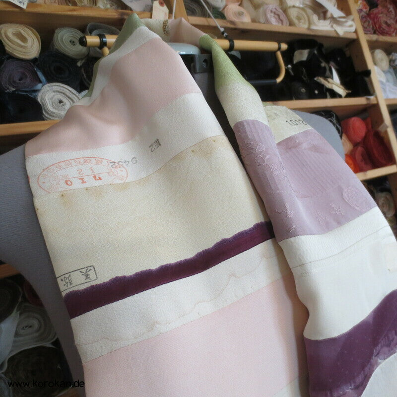 Patchwork Upcycling japanische Kimono Seiden Endstücke Schal