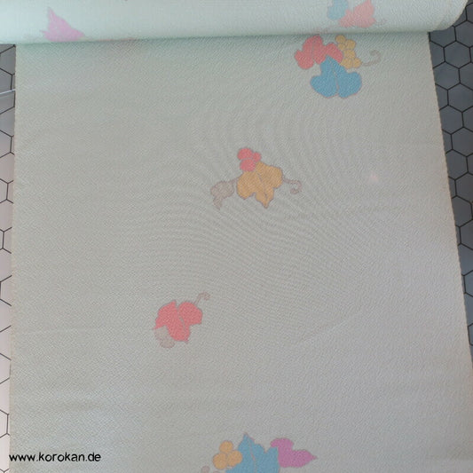 Trauben, Blätter Kimono Chirimen Crepe Japan Seide
