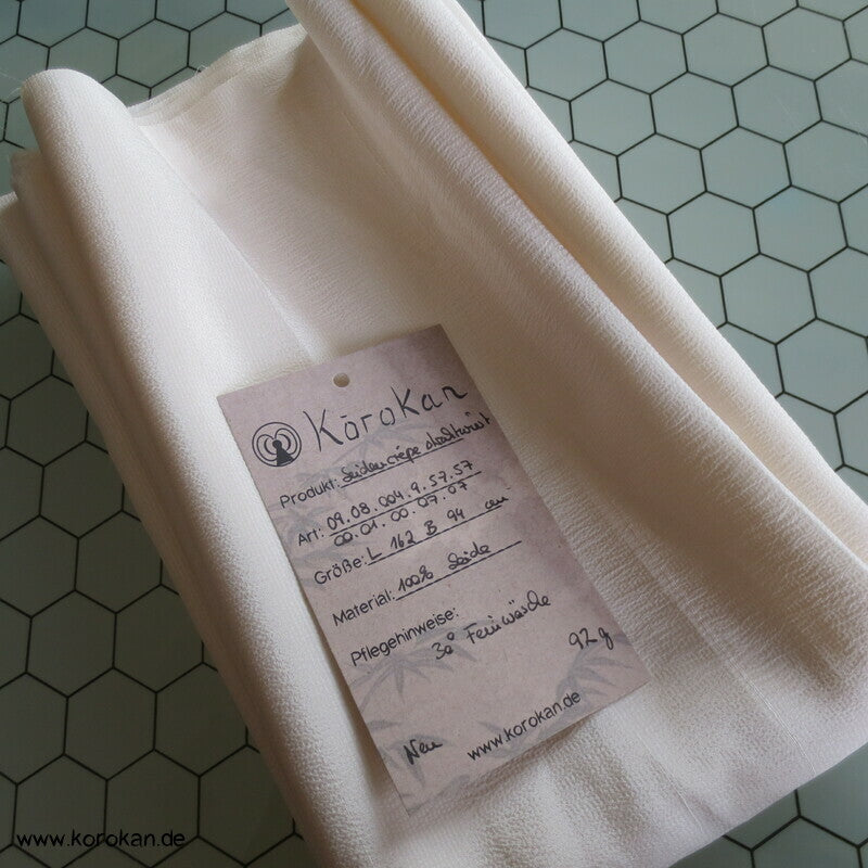 weiß natur uni Chirimen Crepe Seide, griffig