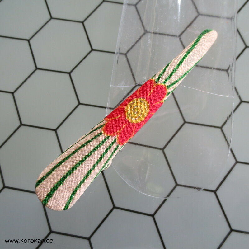 Haarklemme Metall mit Crepe de Chine Seide stoffbezogen