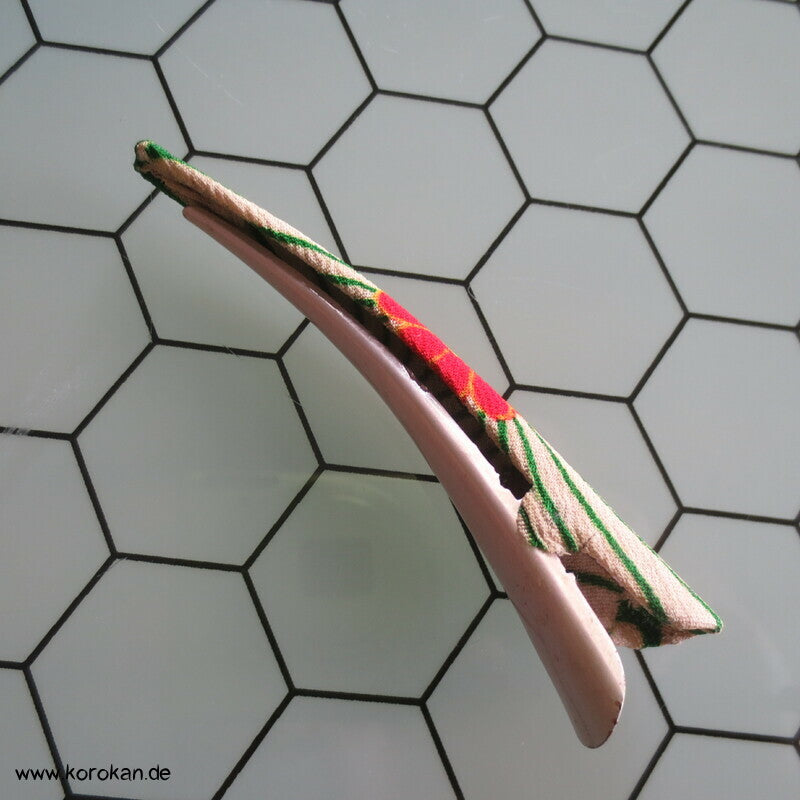 Haarklemme Metall mit Crepe de Chine Seide stoffbezogen