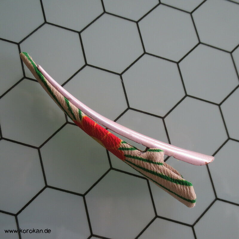 Haarklemme Metall mit Crepe de Chine Seide stoffbezogen