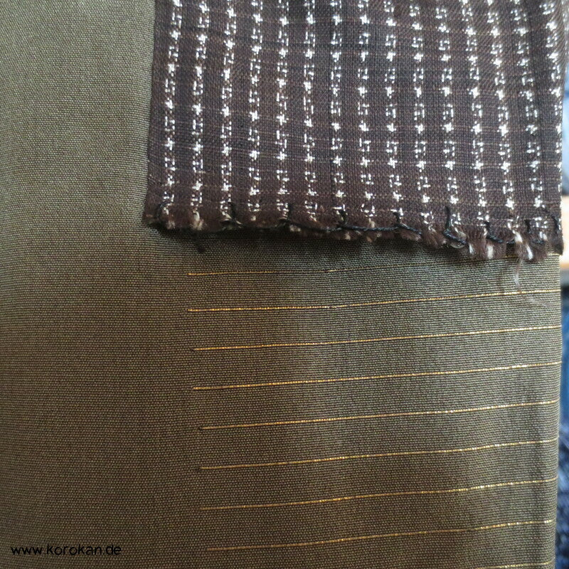 Manchuko Karte Futter Haori Kimono Jacke, Tsumugi Seide