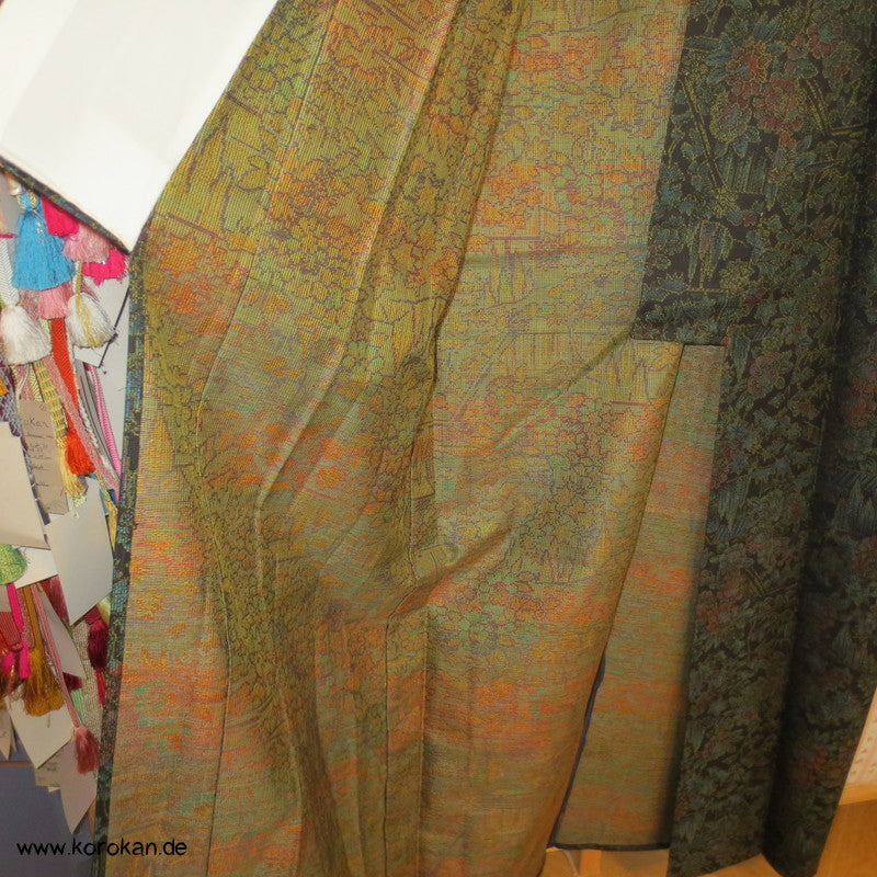 Päonien Jacquard Kasuri Hitoe Woll Kimono