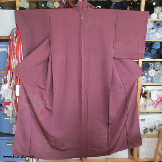 Sashiko Motive teilbestickter Tsukesage Kimono Seidencrepe