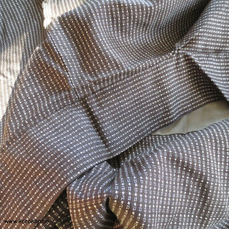 Manchuko Karte Futter Haori Kimono Jacke, Tsumugi Seide