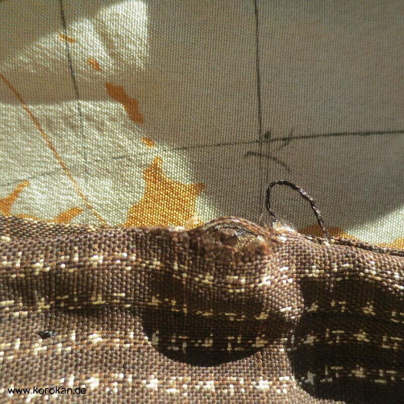 Manchuko Karte Futter Haori Kimono Jacke, Tsumugi Seide