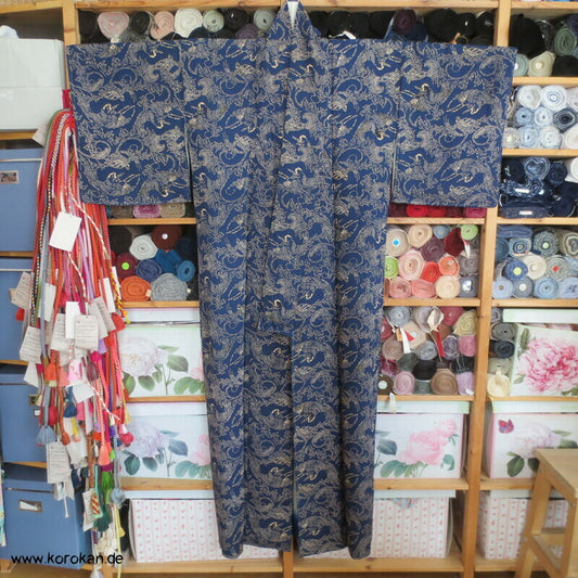 Kraniche und Schildkröten Komon Kimono