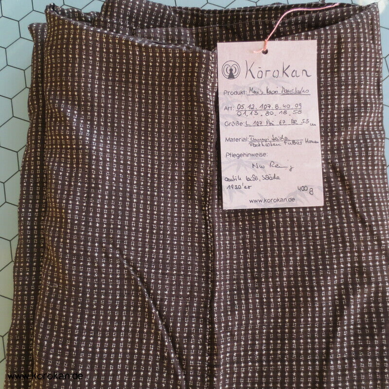 Manchuko Karte Futter Haori Kimono Jacke, Tsumugi Seide