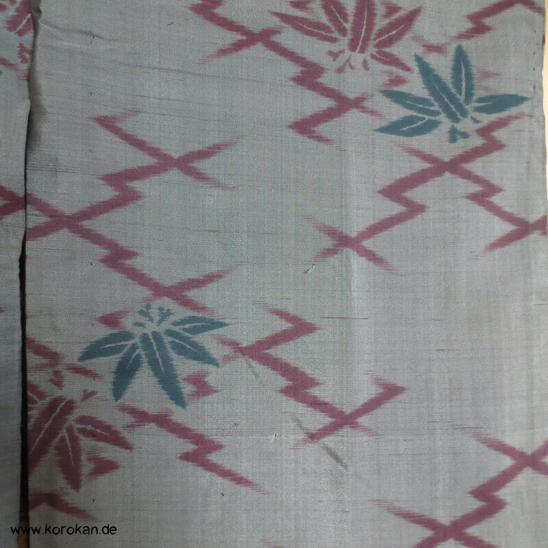 Art Deco Matsukawabishi und Bambus Hitoe Meisen Seiden Kimono